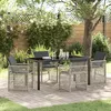 Image de Ensemble De Salle Ã Manger De Jardin 5 PiÃ¨ces Avec Coussins Gris Clair, Table De Jardin Vidaxl Noire 160x80x73 Cm En Verre TrempÃ©