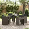 Image de Vidaxl Ensemble De Salle Ã Manger Pour Jardin 5 Pcs Gris Polyrotin