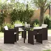 Image de Vidaxl Ensemble De Salle Ã Manger Pour Jardin 5 Pcs Marron Polyrotin