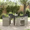 Image de Vidaxl Ensemble De Salle Ã Manger Pour Jardin 5 Pcs Gris Clair