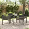 Image de Vidaxl Ensemble De Salle Ã Manger De Jardin 5 PiÃ¨ces Avec Coussins Gris Poly Rattan