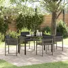 Image de Vidaxl Ensemble De Salle Ã Manger De Jardin De 5 PiÃ¨ces Avec Coussins Gris En Rattan Poly