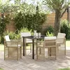 Image de Vidaxl Ensemble De Salle Ã Manger Pour Jardin 5 Pcs Beige Polyrotin