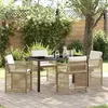 Image de Vidaxl Ensemble De Salle Ã Manger Pour Jardin 5 Pcs Beige Polyrotin