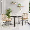 Image de vidaXL Ensemble salle Ã  manger de jardin 3 piÃ¨ces brun poly rotin