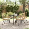 Image de Vidaxl Ensemble De Salle Ã Manger De Jardin 5 PiÃ¨ces Avec Coussins Marron En Poly Rattan