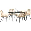 Image de Vidaxl Ensemble De Salle Ã Manger De Jardin 5 PiÃ¨ces Avec Coussins Marron Poly Rattan
