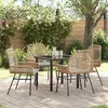 Image de Vidaxl Ensemble De Salle Ã Manger De Jardin 5 PiÃ¨ces Avec Coussins Marron Poly Rattan