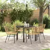 Image de vidaXL Set de salle Ã  manger de jardin 5 piÃ¨ces en poly rattan marron