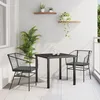 Image de vidaXL Set de 2 Noir et gris foncÃ© Rattan PE, Acier revÃªtu de poudre