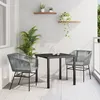 Image de Vidaxl Ensemble De 2 Gris Rotin Pe Moyen Durable Chaise D'extÃ©rieur