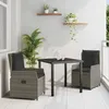 Image de Vidaxl Ensemble De Salle Ã Manger Pour Jardin 3 Pcs Gris Polyrotin