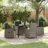 Image de Vidaxl Ensemble De Salle Ã Manger Pour Jardin 5 Pcs Gris Polyrotin