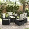 Image de Vidaxl Ensemble De Salle Ã Manger De Jardin 5 PiÃ¨ces Rattan Poly Noir