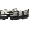 Image de Vidaxl Ensemble De Salle Ã Manger Jardin De 9 PiÃ¨ces Rattan Poly Noir
