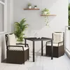 Image de Vidaxl Ensemble De Salle Ã Manger De Jardin De 3 PiÃ¨ces Marron Poly Rattan