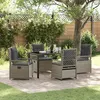 Image de Vidaxl Ensemble De Salle Ã Manger De Jardin De 5 PiÃ¨ces En Rattan Poly Gris Clair