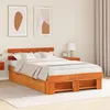 Image de vidaXL Cadre de Lit avec Tiroirs Marron CirÃ© 140x190 cm Bois de Pin Massif