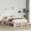 Image de vidaXL Cadre de lit Marron 140 x 190 cm Bois de pin massif