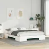 Image de vidaXL Cadre de lit surÃ©levÃ© Blanc 140 x 200 cm Bois massif en pin