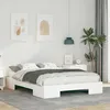 Image de vidaXL Cadre de lit surÃ©levÃ© Blanc 140 x 190 cm Bois massif en pin
