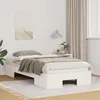Image de vidaXL Cadre de lit surÃ©levÃ© Blanc 90 x 190 cm Bois massif en pin