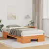 Image de vidaXL Cadre de lit surÃ©levÃ© Marron 90 x 190 cm Bois massif en pin