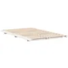 Image de vidaXL Cadre de lit surÃ©levÃ© Blanc 135 x 190 cm Bois massif en pin