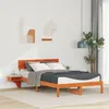 Image de vidaXL Cadre de lit avec tables de chevet Marron cire 120 x 190 cm