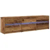 Image de Vidaxl Meuble Tv Bois Ancien Bois Technique Et Panneaux De Particules