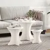 Image de vidaXL Ensemble de tables basses 3 pcs Blanc 46 x 46 x 47 cm