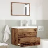 Image de Vidaxl Ensemble Meuble Salle De Bain 2 PiÃ¨ces Bois Ancien Bois D'ingÃ©nierie