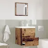 Image de Vidaxl Meuble De Rangement Salle De Bain Bois UsÃ© Mdf Avec Placage En Bois