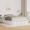 Image de vidaXL Cadre de lit avec rangement relevable blanc 140x200 cm en bois massif de pin