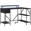 Image de Vidaxl Bureau ChÃªne Noir 120 X 79 X 86.5 Cm Bois D'ingÃ©nierie
