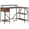Image de Vidaxl Bureau ChÃªne FumÃ© 120 X 79 X 86.5 Cm Bois D'ingÃ©nierie