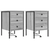 Image de vidaXL Armoires de chevet 2 pcs Sonoma gris 42 x 41 x 61 cm