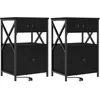 Image de vidaXL Armoires de chevet avec tiroir 2 pcs ChÃªne noir 40 x 31 x 60 cm