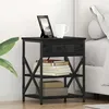 Image de vidaXL Table de nuit avec station de chargement 2 pcs ChÃªne noir