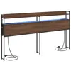 Image de vidaXL TÃªte de lit de rangement ChÃªne marron 200 cm Bois d'ingÃ©nierie