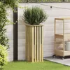 Image de Vidaxl JardiniÃ¨re Avec Doublure 33x33x85 Cm Bois ImprÃ©gnÃ© De Pin