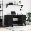Image de vidaXL Bureau avec porte ChÃªne noir 140 x 50 x 75 cm Bois d'ingÃ©nierie