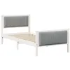 Image de vidaXL Cadre de lit Blanc et gris clair 90 x 190 cm Bois massif en pin