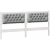 Image de vidaXL TÃªte de lit Autre Blanc et gris clair 160 cm Bois massif en pin
