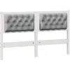 Image de vidaXL TÃªte de lit Autre Blanc et gris clair 150 cm Bois massif en pin