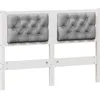 Image de vidaXL TÃªte de lit Autre Blanc et gris clair 135 cm Bois massif en pin