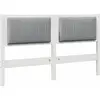 Image de vidaXL TÃªte de lit capitonnÃ©e Blanc 140 cm Bois de pin massif et tissu