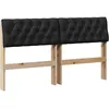 Image de vidaXL TÃªte de lit capitonnÃ©e Noir 135 cm Pin massif