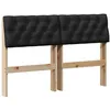 Image de vidaXL TÃªte de lit capitonnÃ©e Noir 120 cm Pin massif