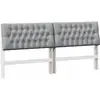 Image de vidaXL TÃªte de lit capitonnÃ©e Gris clair 200 cm Pin massif